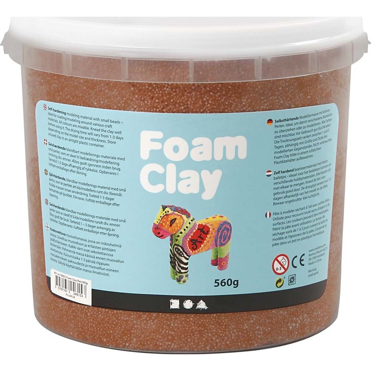 Foam Clay - Brun - Modellervoks I Spand - 560 G