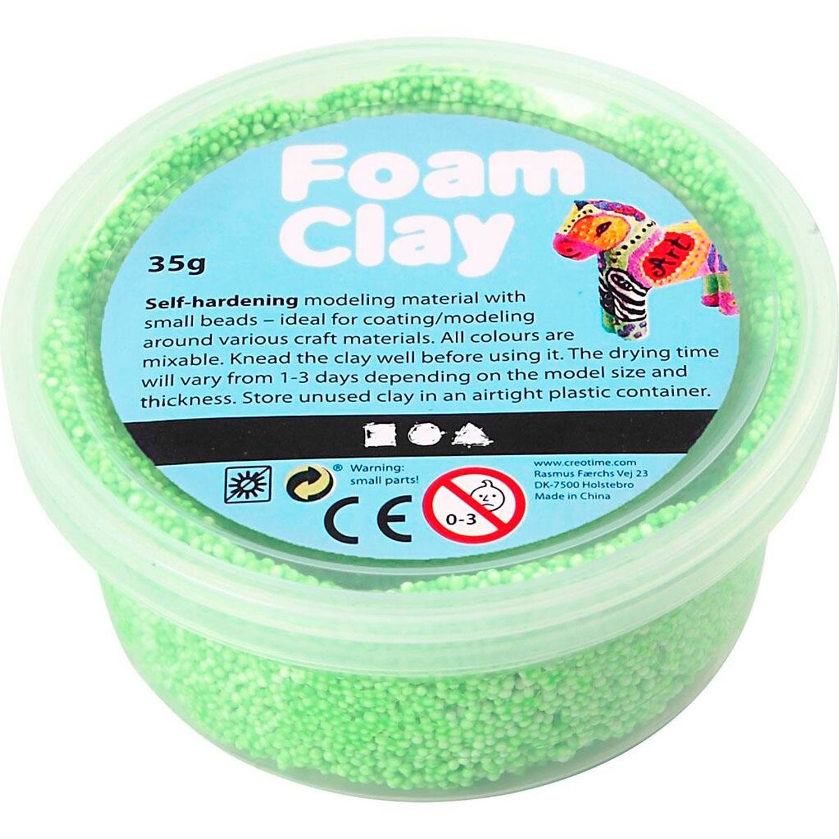 Foam Clay, grøn neon, 35 g