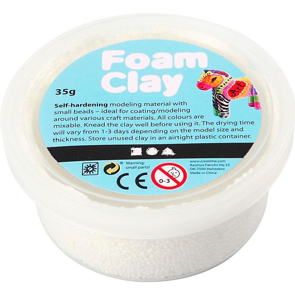 Foam Clay, hvid, 35 g