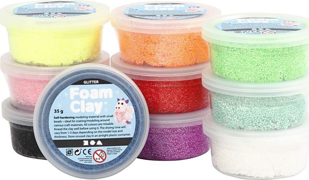 Foam Clay I Glitter Farver - 10 Stk.