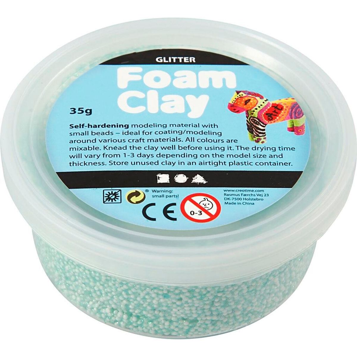 Foam Clay®, lys grøn, glitter, 35g