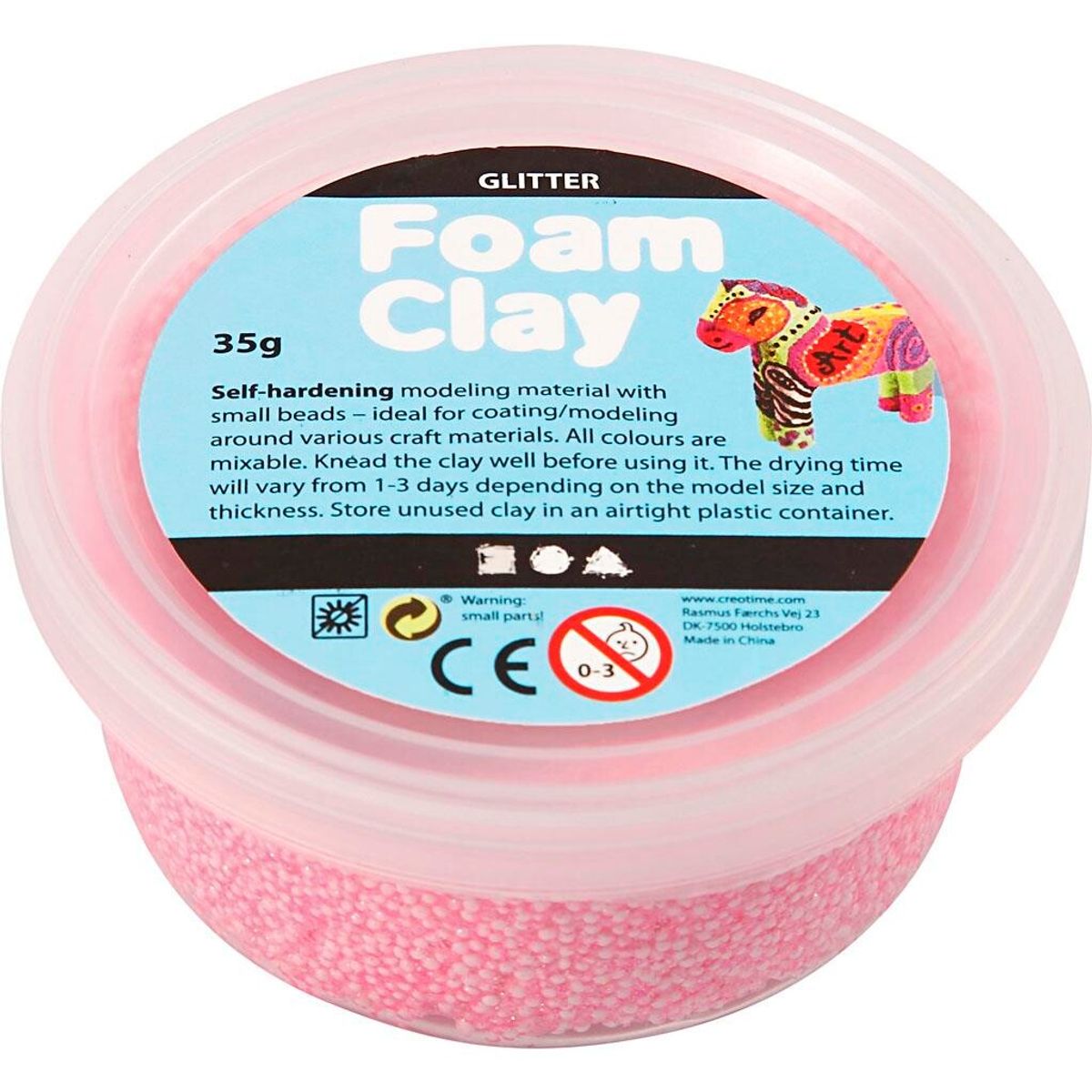 Foam Clay®, lys rød, glitter, 35g