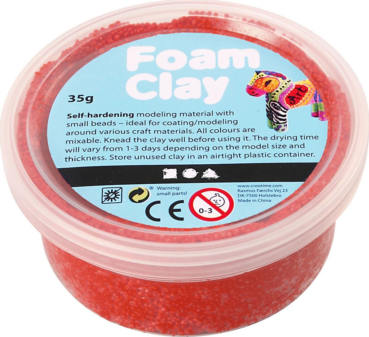 Foam Clay - Rød - Modellervoks - 35 G