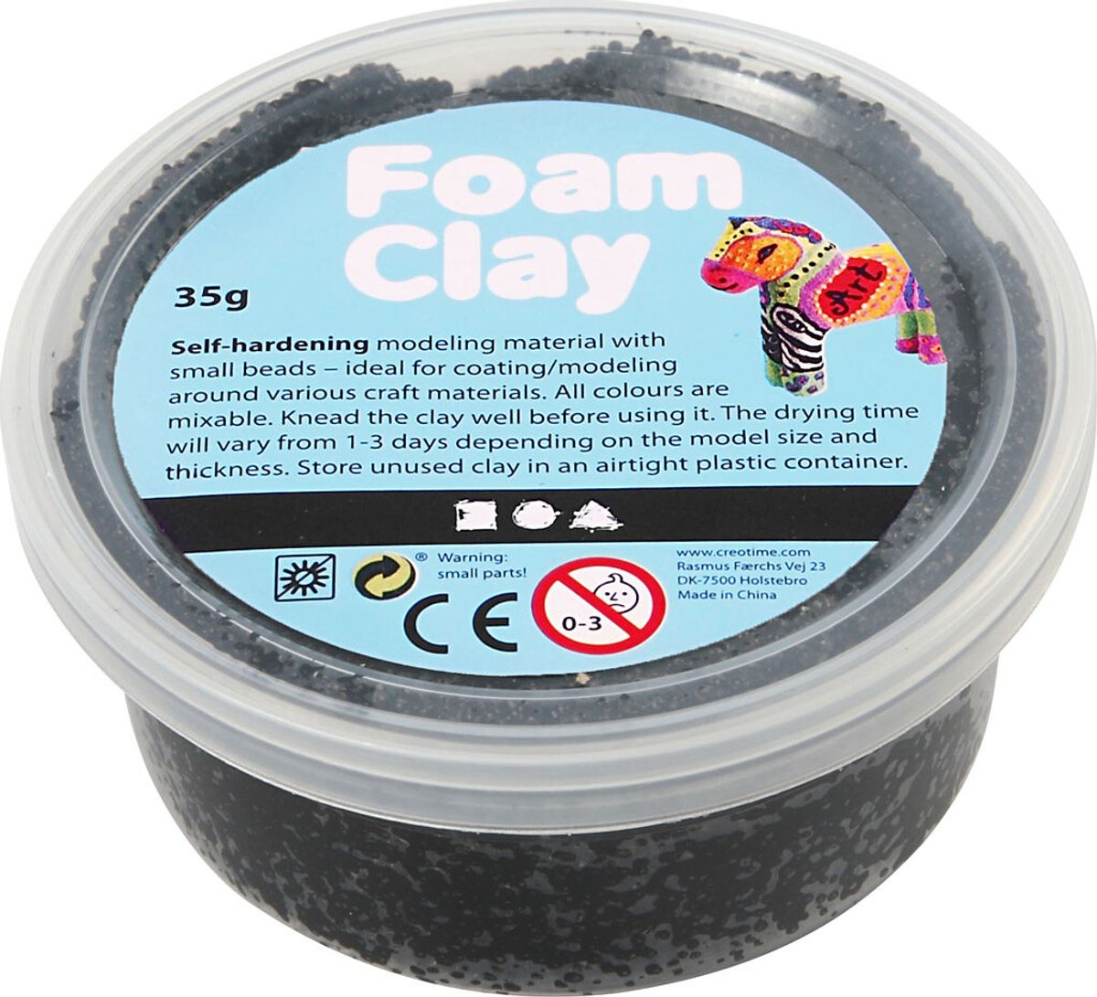 Foam Clay - Sort - Modellervoks - 35 G