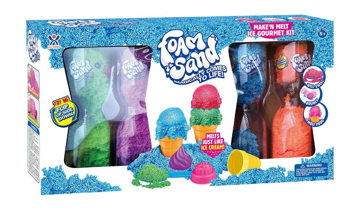 Foam Sand, Skum-slim, Ice Cream, 160 g (4 farver)