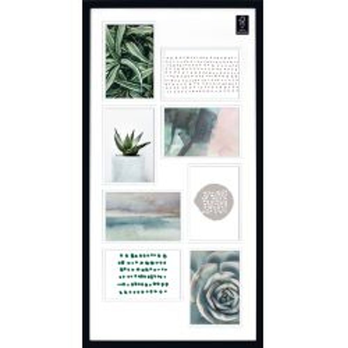 Focus Collage 8 Pictures w. double PP Black - Ramme