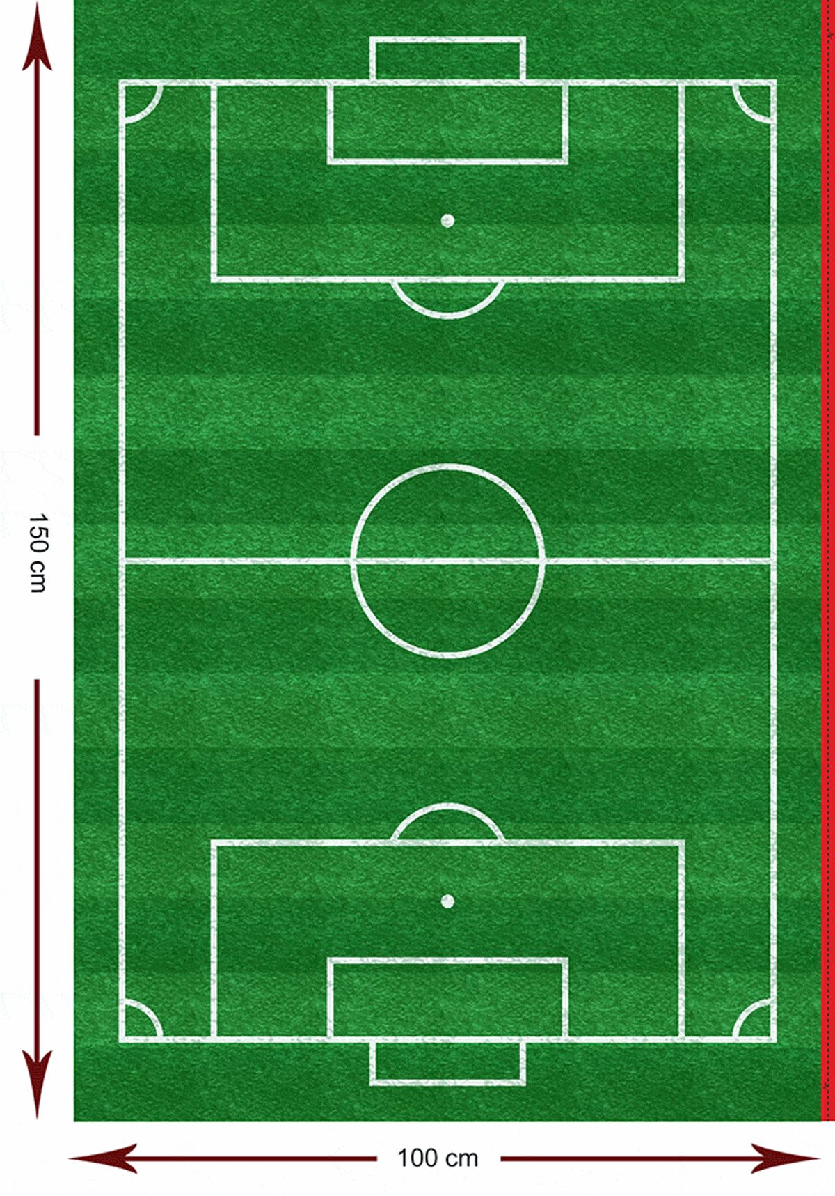 Fodbold stadium - 1 x 1,5 meter rapport - 100% Bomuld