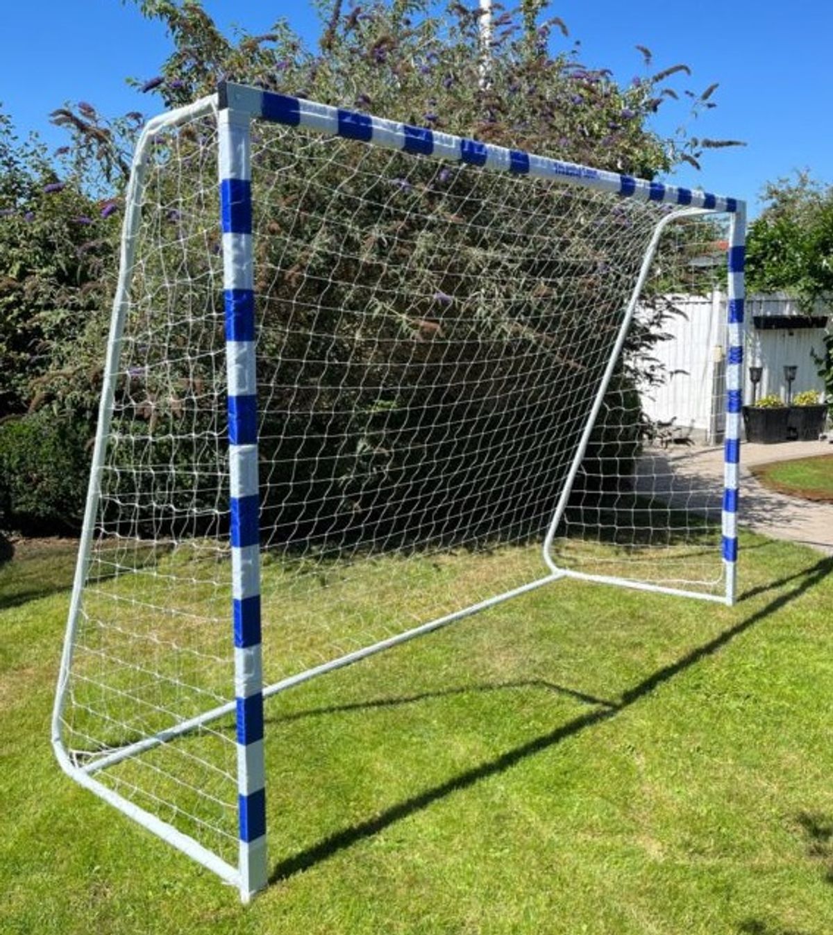 Fodboldmål 240 x 160 cm Hvid/blå by Freeplay