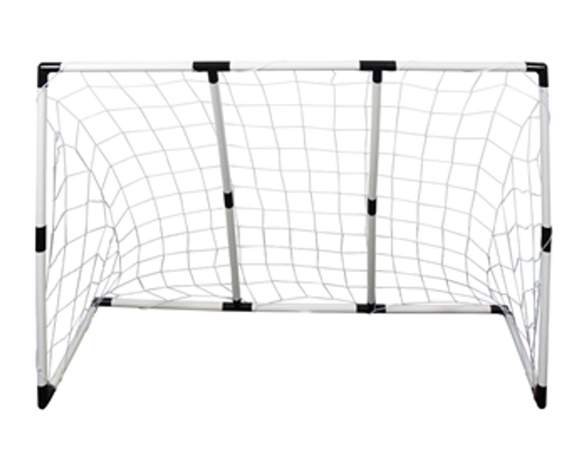 Fodboldmål i hårdt plast 185 x122cm - Inkl. 2 i 1 mål kan samles på flere måder - bold og pumpe medfølger