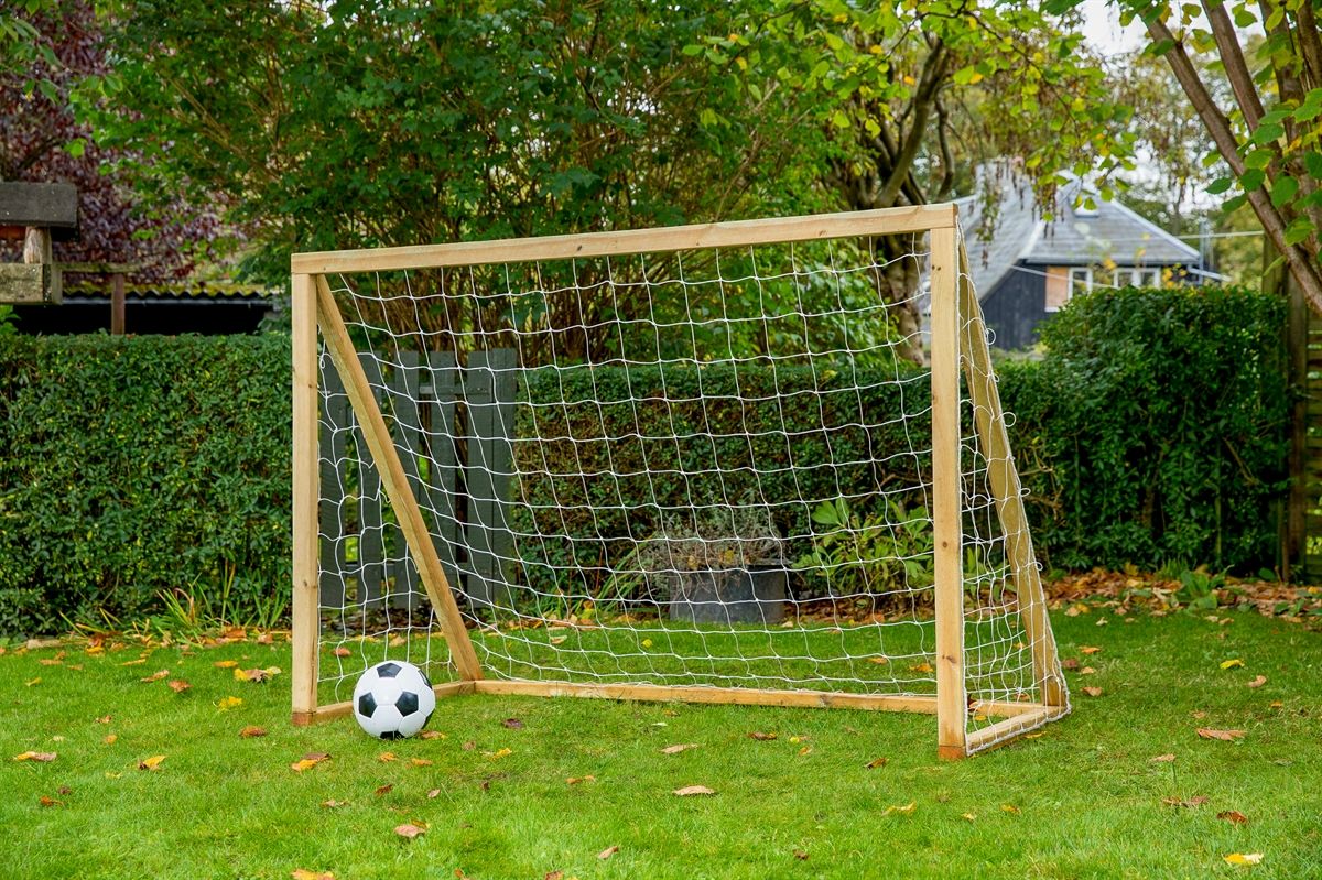 Fodboldmål i TRÆ - 175 cm x 140 cm med net - KRAFTIG KVALITET - HURTIG LEVERING