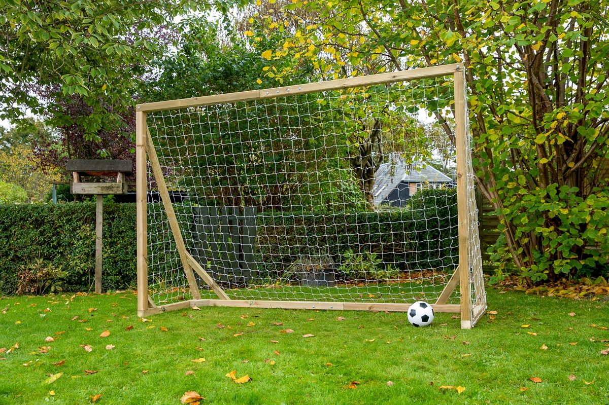 Fodboldmål i TRÆ - FRI FRAGT - 300 cm x 200 cm med net - KRAFTIG KVALITET - HURTIG LEVERING