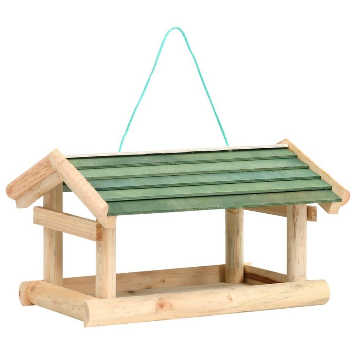 Foderhus til fugle 35x29,5x21 cm massivt træ