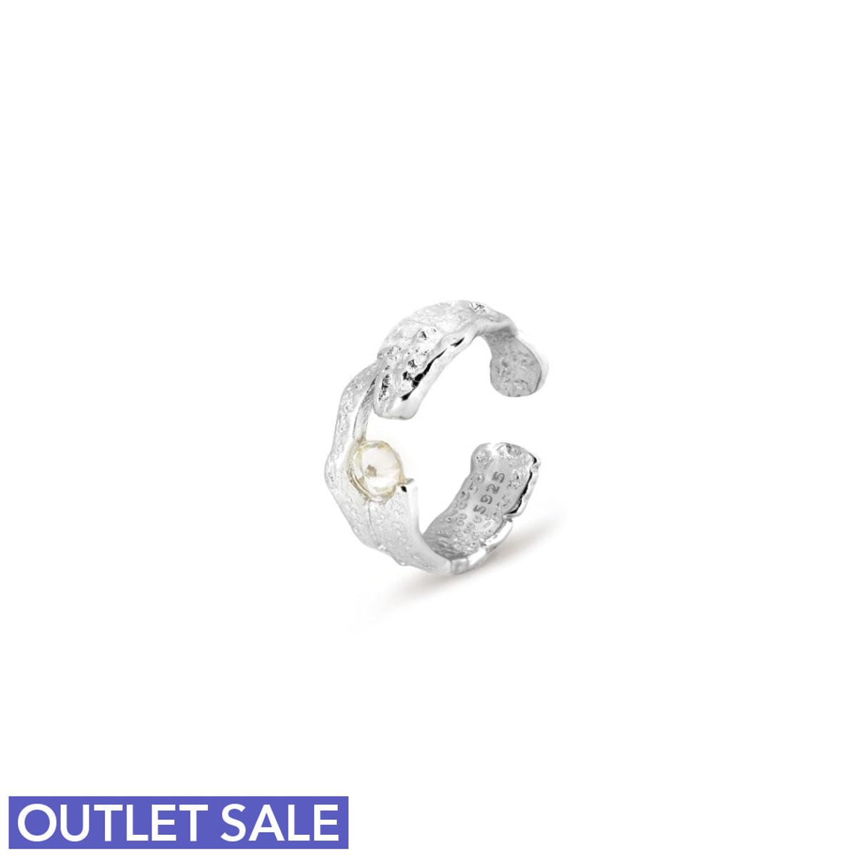 #FoilyStoned fingerring / Cuff - onesize - regulerbar størrelse - Sterling sølv - OUTLET