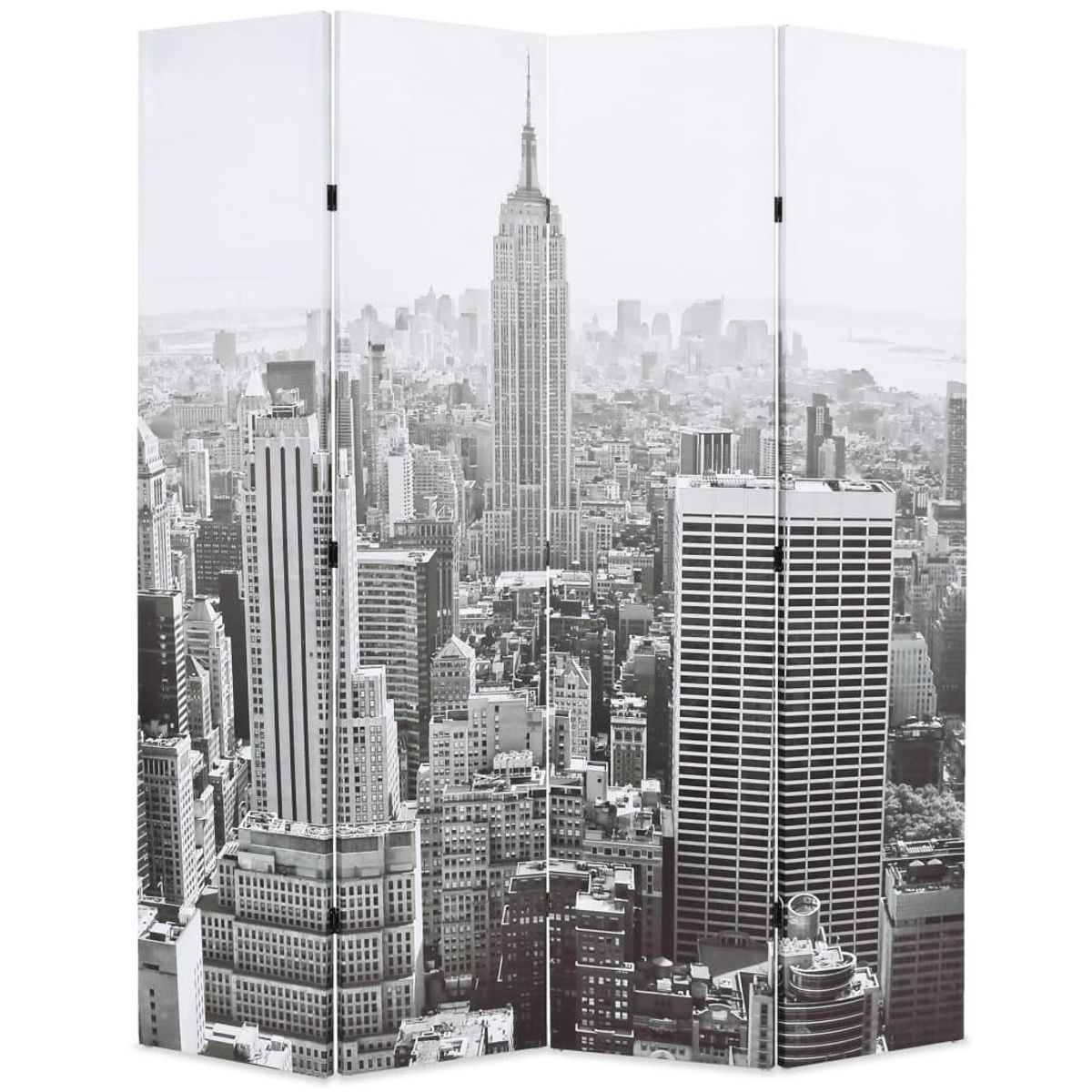 Foldbar rumdeler 160 x 170 cm New York by Day sort og hvid