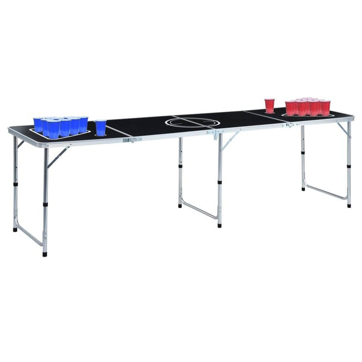 Foldbart beer pong-bord med kopper og bolde 240 cm