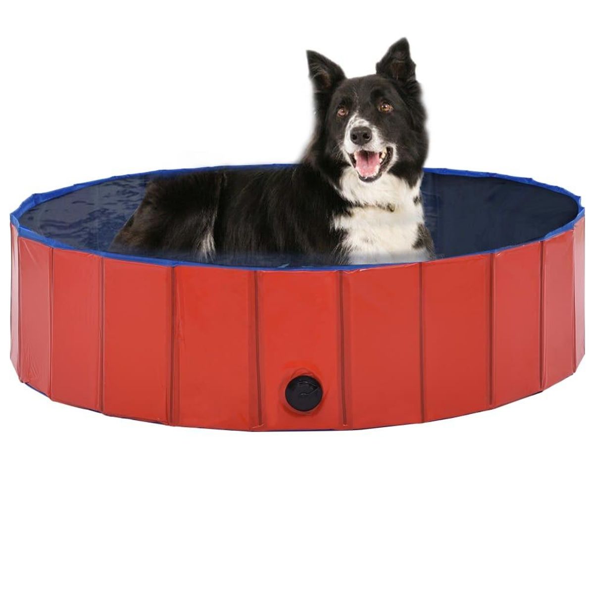 Foldbart hundebassin 120 x 30 cm PVC rød