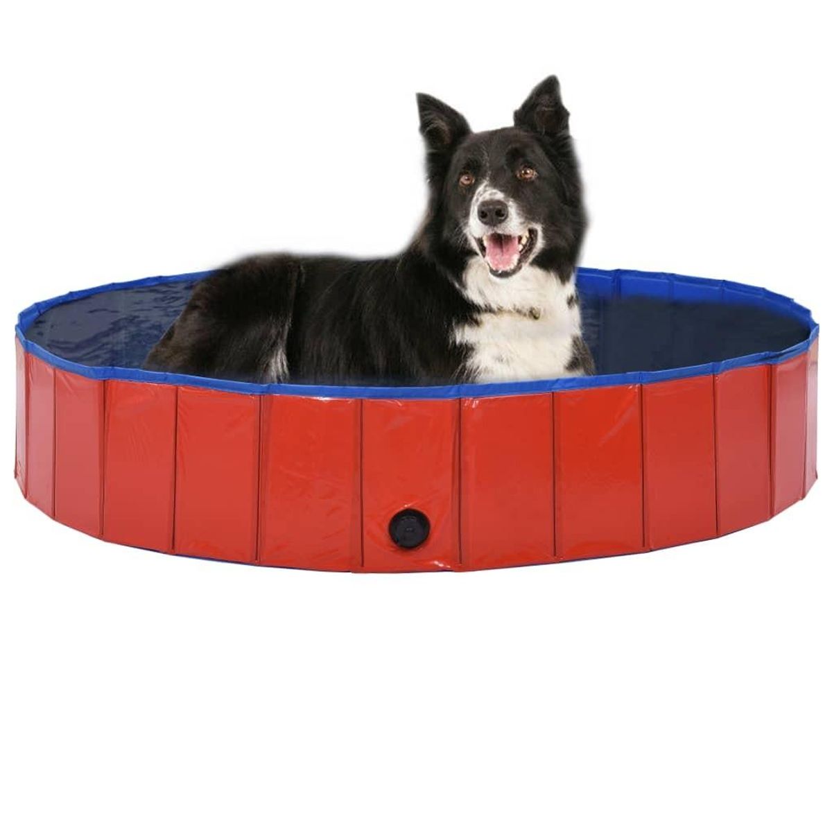 Foldbart hundebassin 160 x 30 cm PVC rød