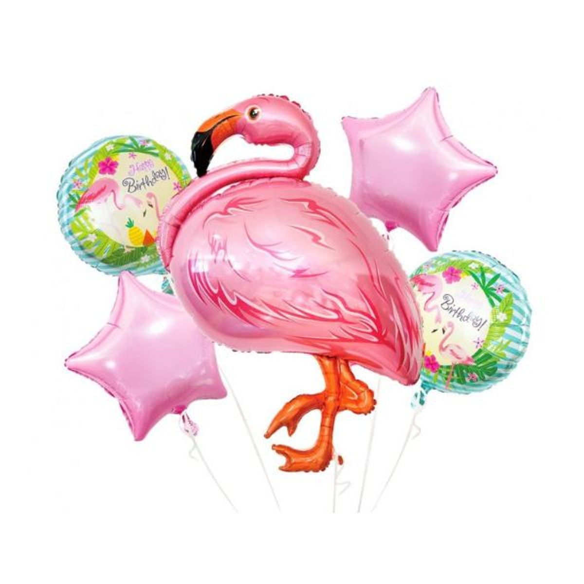 Folieballon Flamingo Sæt / 5 Stk.