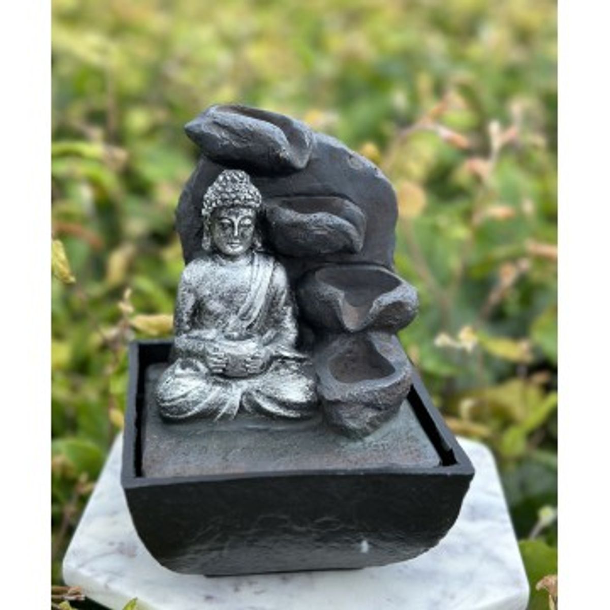 Fontæne m. Buddha i grå - Fontæne - GodKarmaShop