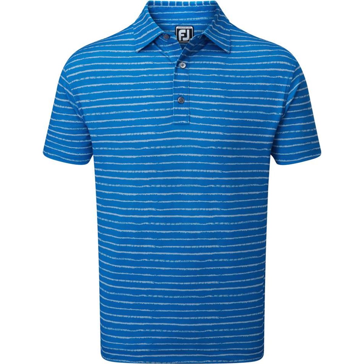 Footjoy Chalk Line Print Pique Herre Poloshirt - Royal With Dove Grey - Str. S