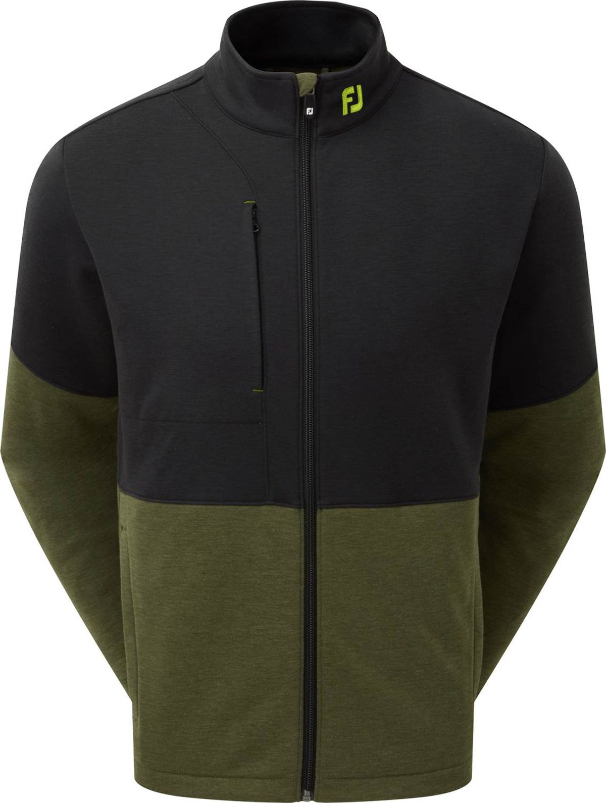 Footjoy Colour Block Full-Zip Chill Out Herre Cardigan - Black/Olive - Str. L