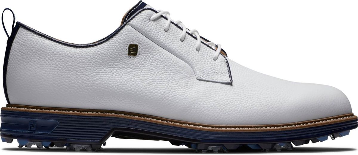 Footjoy Field Premiere Series (2024) Vandtætte Herre Golfsko Med Spikes - White/Navy - Str. 39 Normal