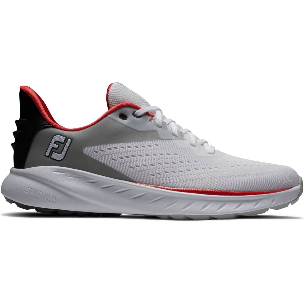 Footjoy Flex XP (2023) Vandtætte Herre Golfsko Uden Spikes - White/Black/Red - Str. 41 Normal