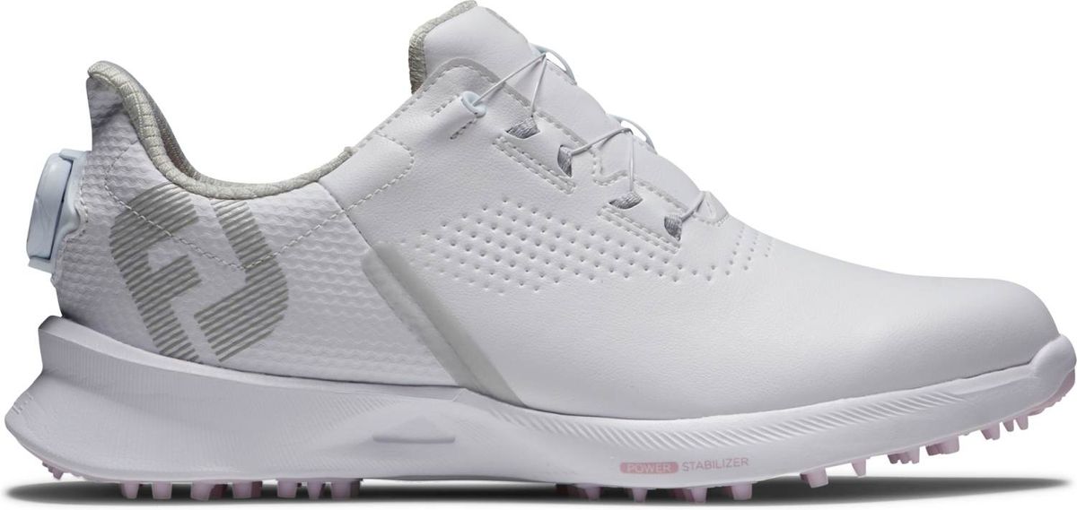 Footjoy Fuel BOA Vandtætte Dame Golfsko Uden Spikes - White/White/Pink Boa - Str. 38 Normal