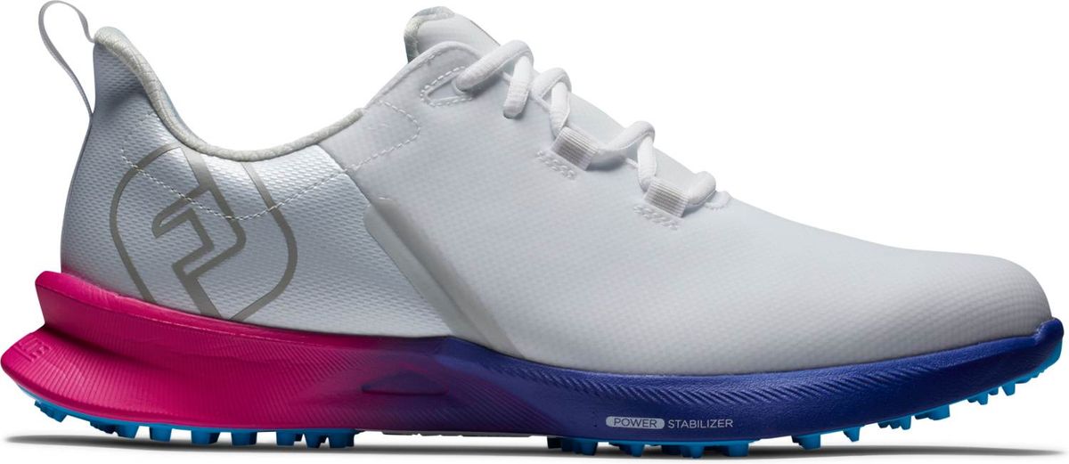 Footjoy Fuel Sport Vandtætte Herre Golfsko Uden Spikes - White/Pink/Blue - Str. 40 1/2 Normal