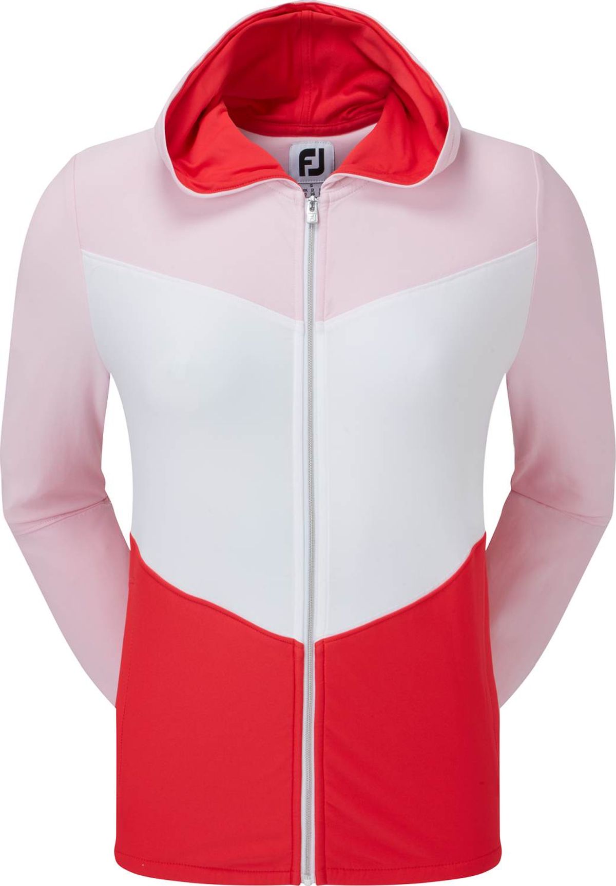 Footjoy Full-Zip Hoody Dame Cardigan - Pink/Red - Str. L