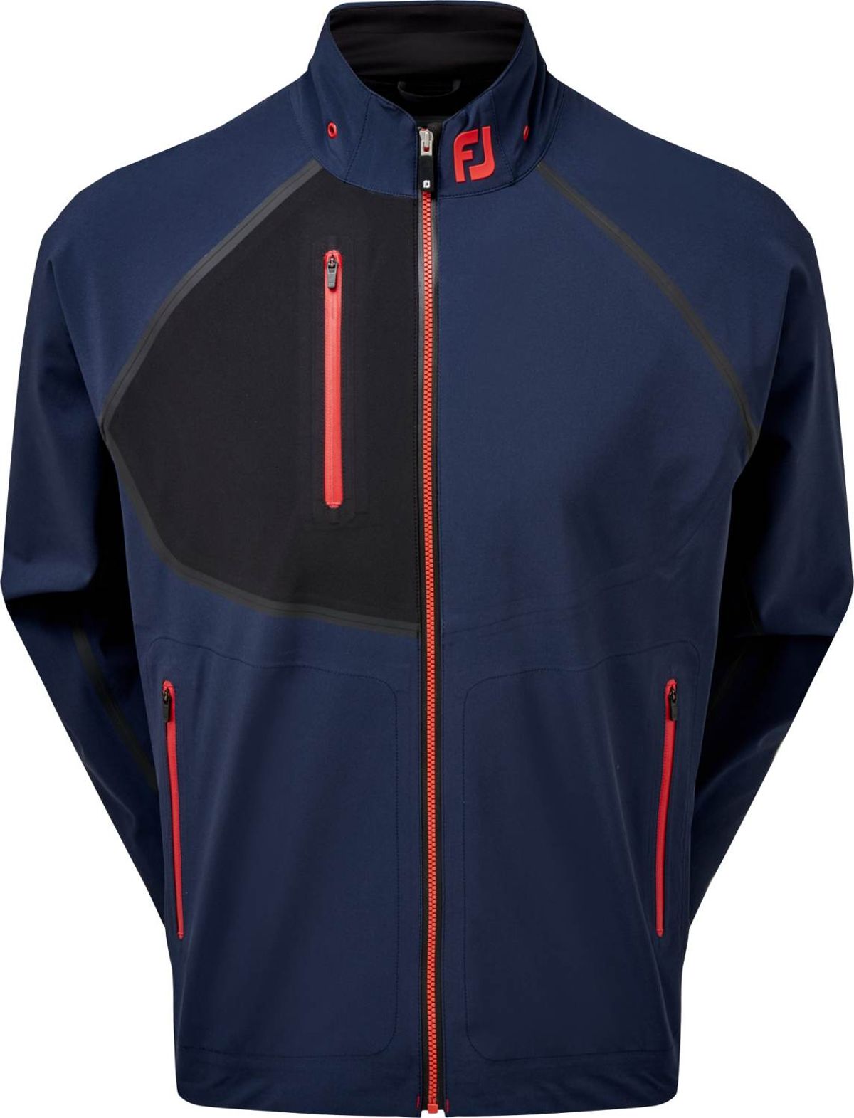 Footjoy HydroTour Herre Regnjakke - Navy With Black And Bright Red - Str. S