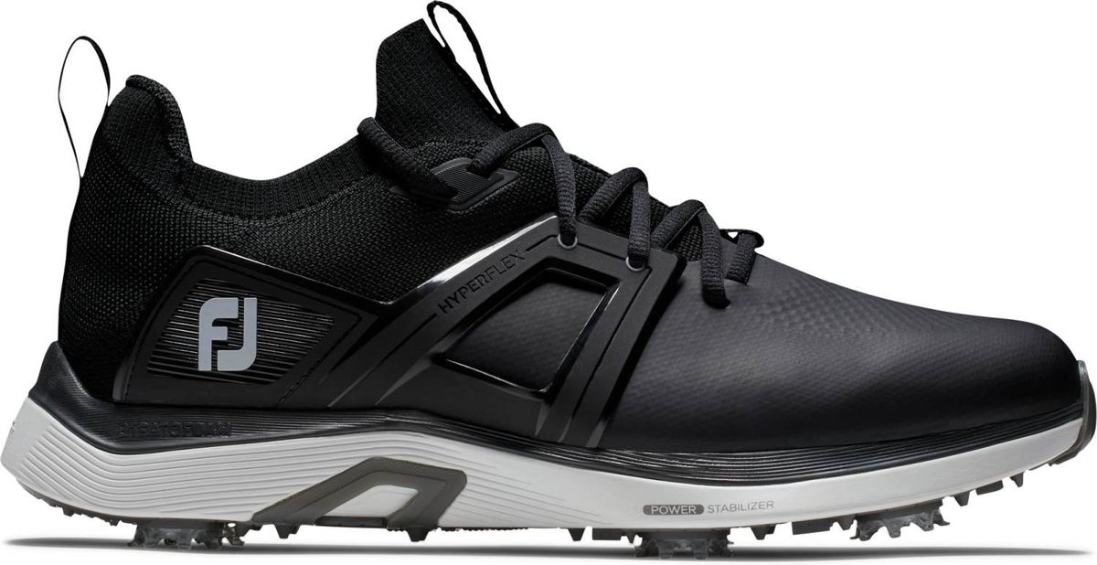 Footjoy HyperFlex (2023) Vandtætte Herre Golfsko Med Spikes - Black/White/Grey - Str. 40 1/2 Normal