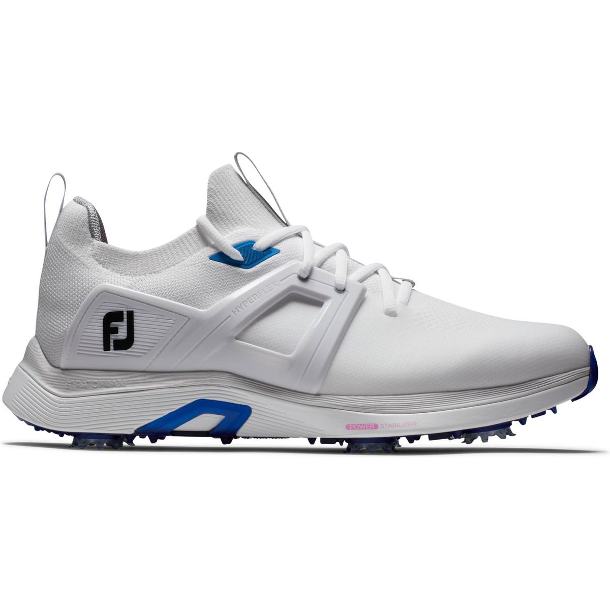 Footjoy HyperFlex (2023) Vandtætte Herre Golfsko Med Spikes - White/White/Grey - Str. 39 Bred