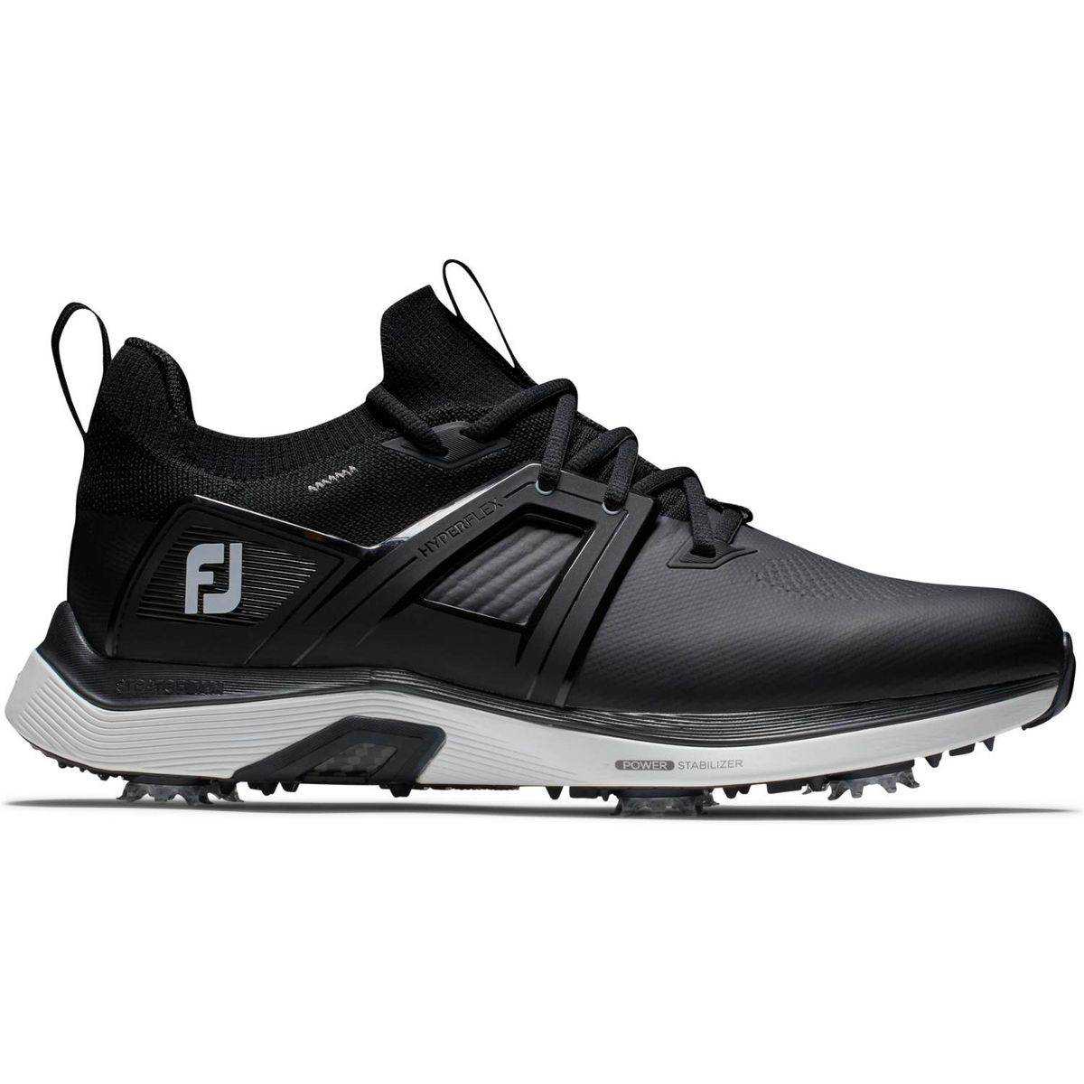 Footjoy HyperFlex Carbon (2023) Vandtætte Herre Golfsko Med Spikes - Black/White/Grey - Str. 42 1/2 Normal