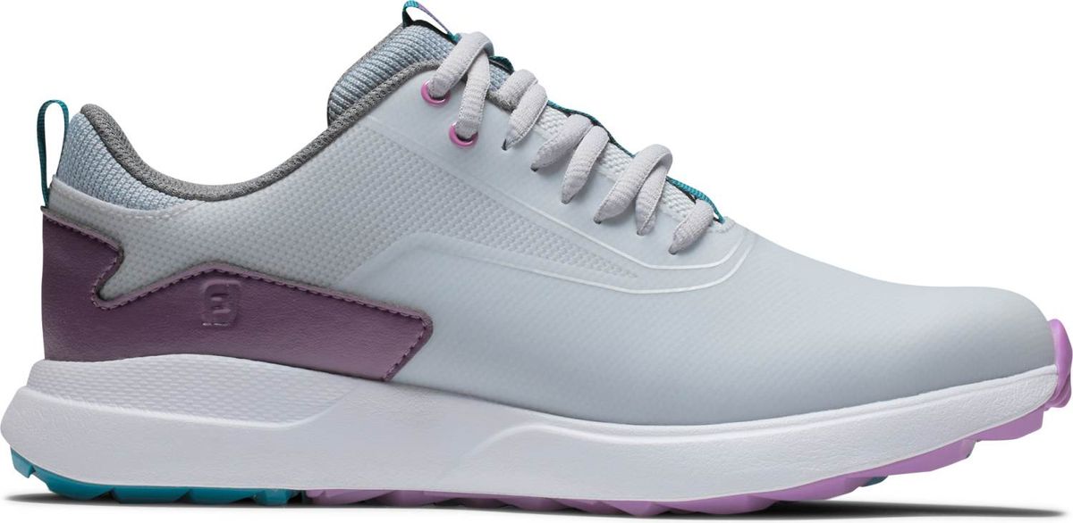 Footjoy Performa Vandtætte Dame Golfsko Uden Spikes - Grey/White/Purple - Str. 38 1/2 Bred