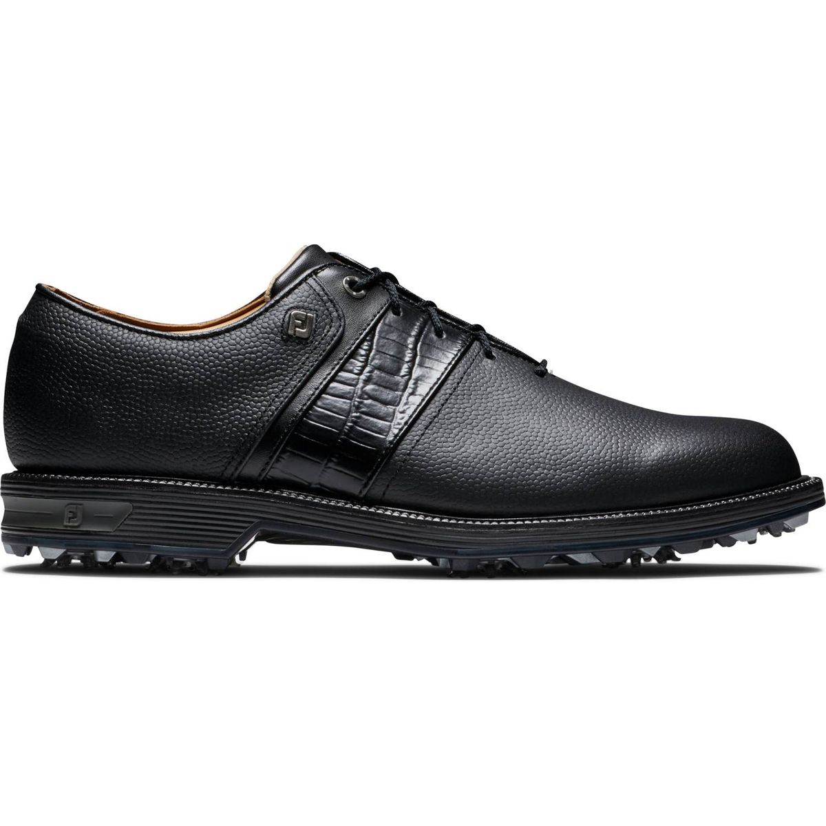 Footjoy Premiere Packard Vandtætte Herre Golfsko Med Spikes - Black - Str. 39 Bred