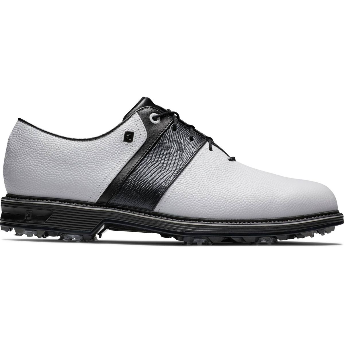 Footjoy Premiere Packard Vandtætte Herre Golfsko Med Spikes - White/Black/Black Packard - Str. 39 Normal