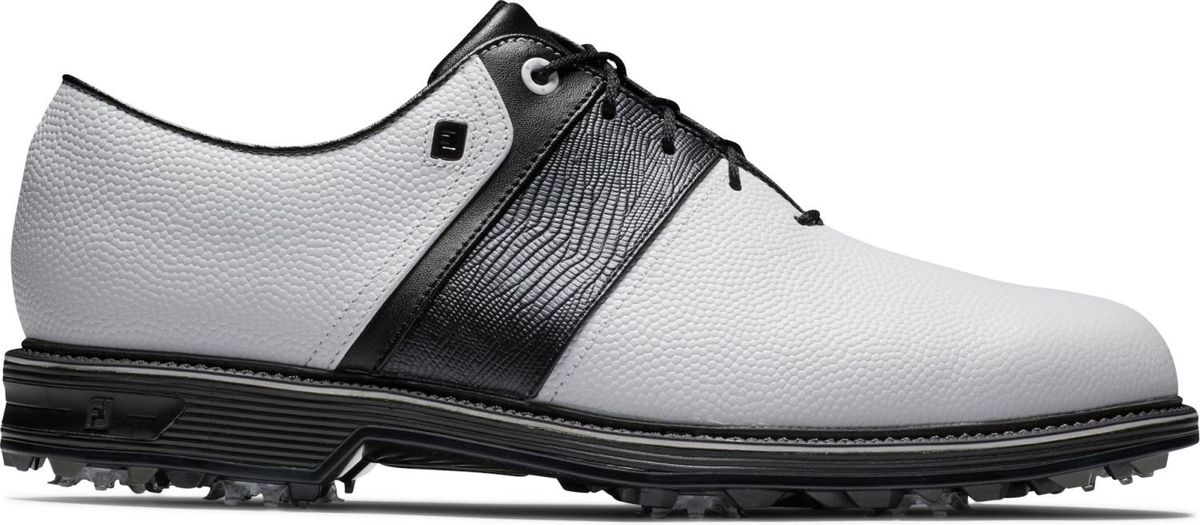 Footjoy Premiere Packard Vandtætte Herre Golfsko Med Spikes - White/Black/Black Packard - Str. 40 1/2 Normal