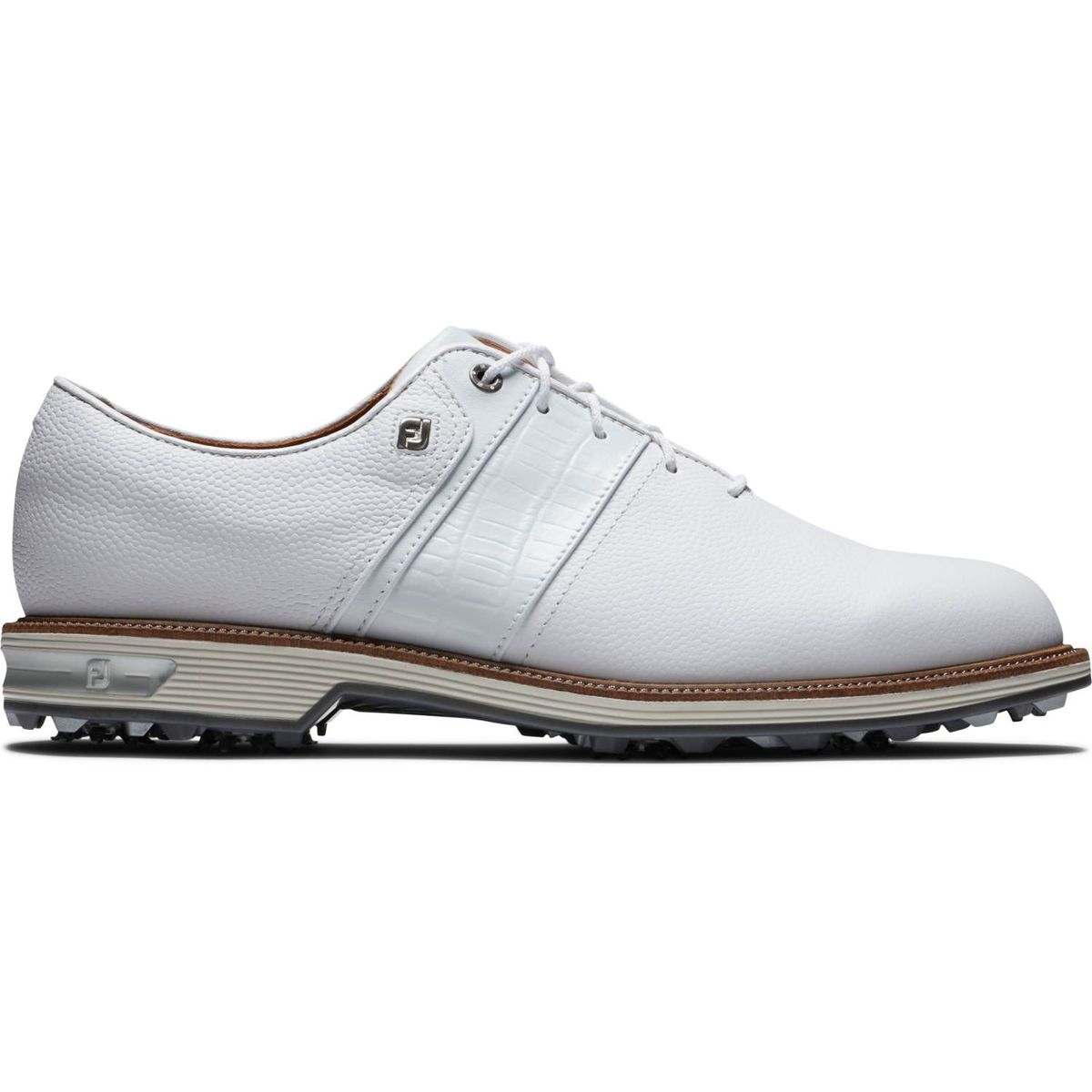 Footjoy Premiere Packard Vandtætte Herre Golfsko Med Spikes - White Packard - Str. 39 Normal