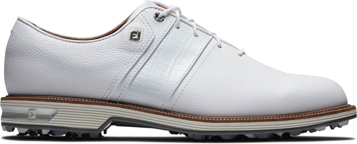 Footjoy Premiere Packard Vandtætte Herre Golfsko Med Spikes - White Packard - Str. 40 1/2 Bred