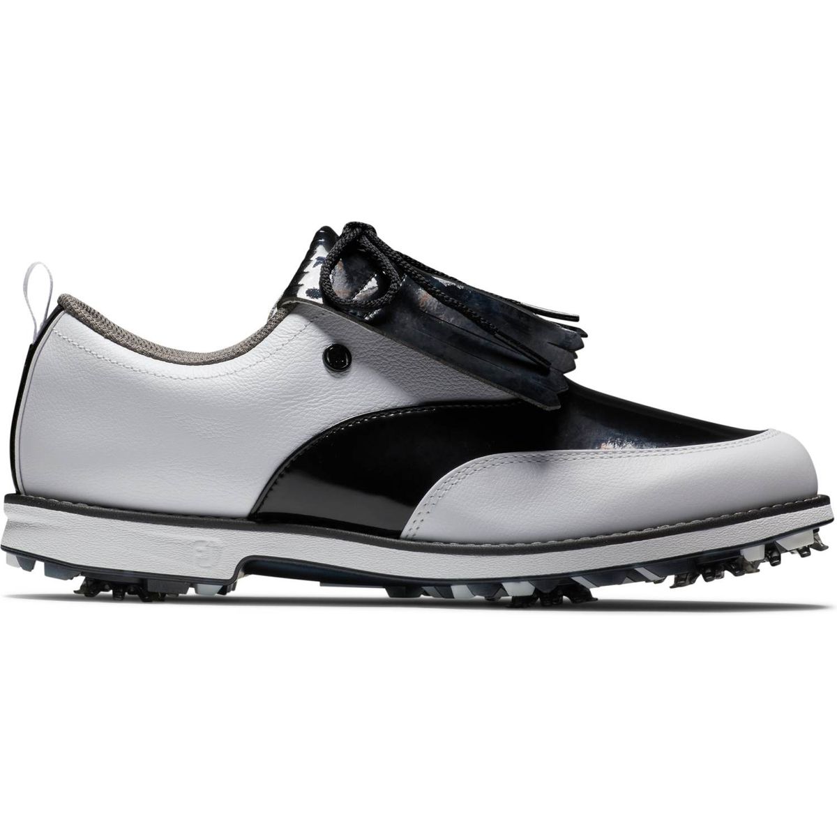 Footjoy Premiere Series (2023) Vandtætte Dame Golfsko Med Spikes - White/Black Patent/White - Str. 41 Normal