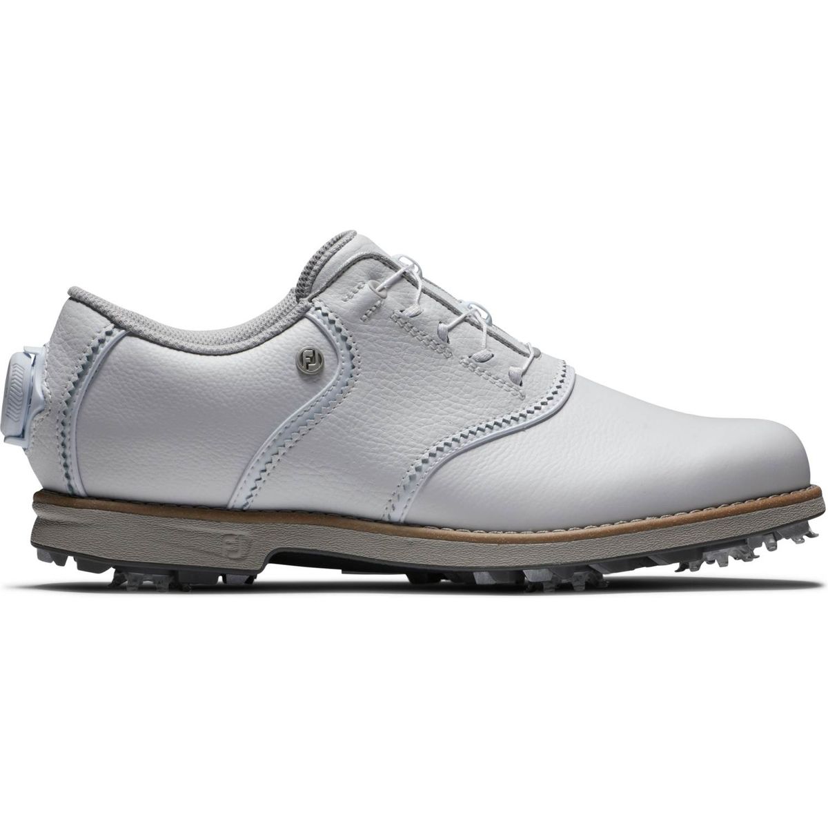 Footjoy Premiere Series (2024) BOA Vandtætte Dame Golfsko Med Spikes - All White - Str. 36 1/2 Normal