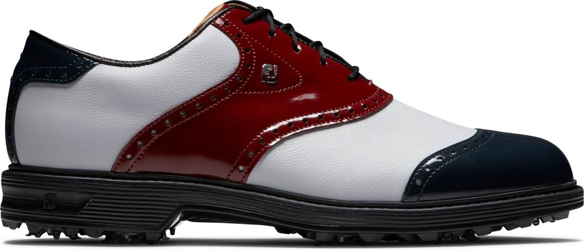 Footjoy Premiere Series Wilcox Vandtætte Herre Golfsko Med Spikes - White/Navy/Wine - Str. 41 Normal