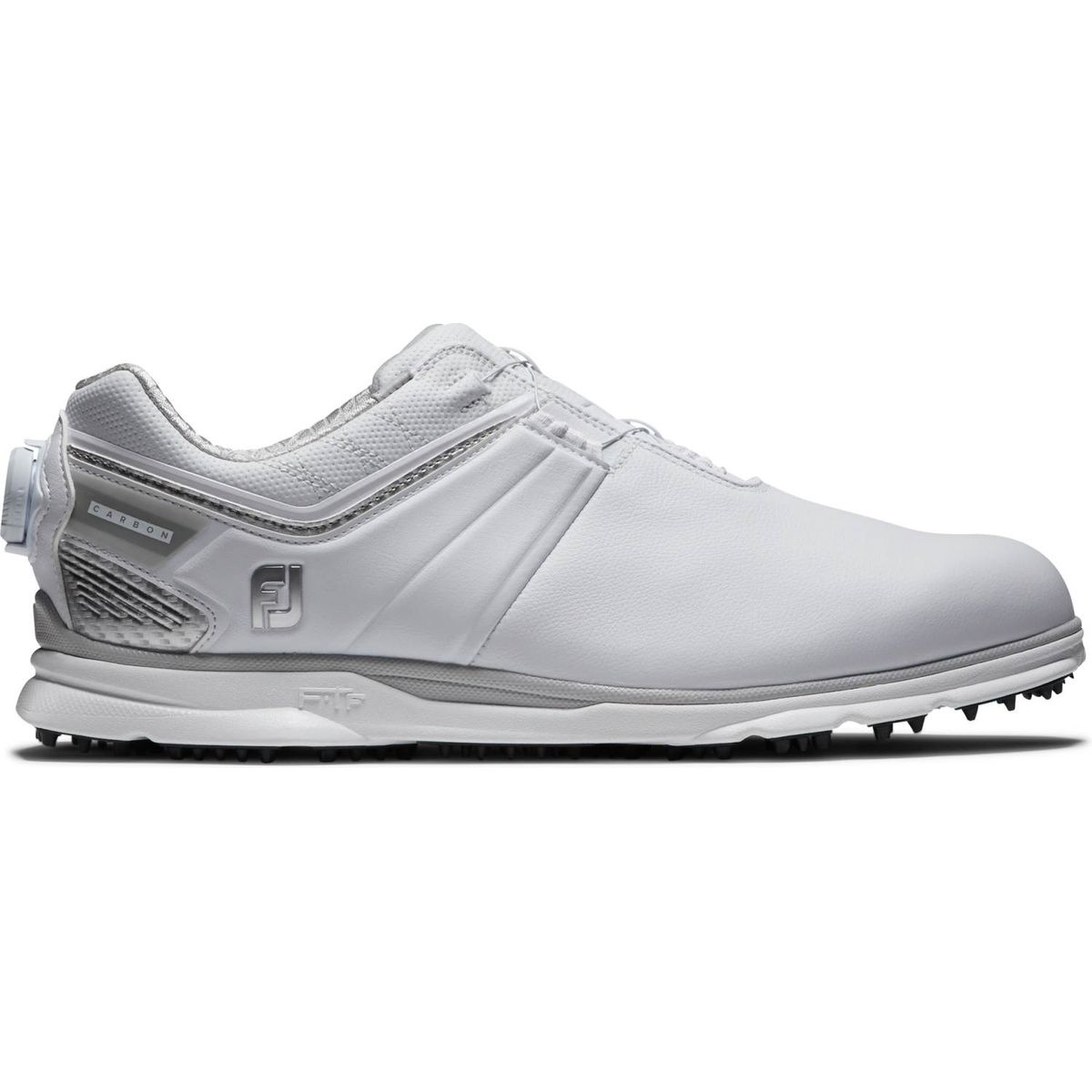 Footjoy Pro SL Carbon (2022) BOA Vandtætte Herre Golfsko Uden Spikes - White/Silver Boa - Str. 44 1/2 Normal