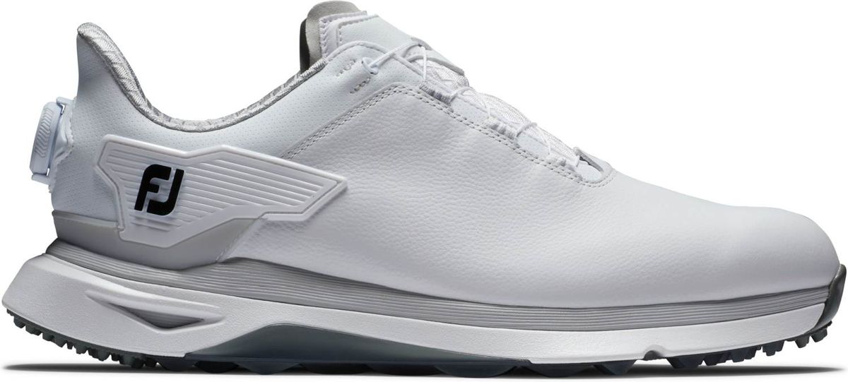 Footjoy Pro/SLX BOA Vandtætte Herre Golfsko Uden Spikes - White/White/Grey - Str. 44 1/2 Normal