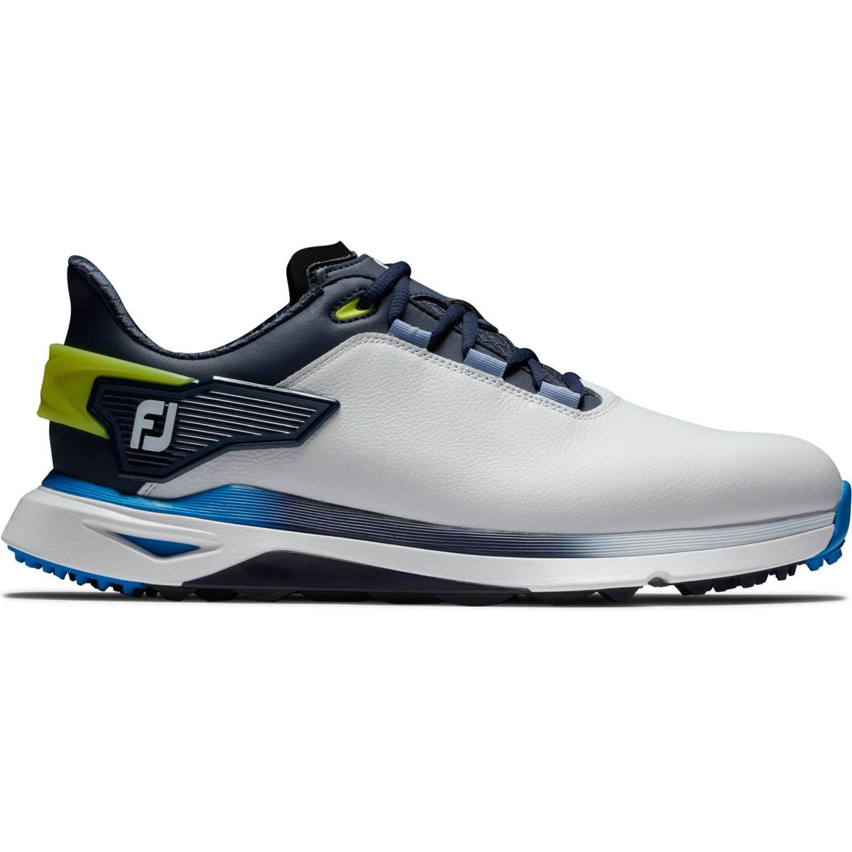 Footjoy Pro/SLX Vandtætte Herre Golfsko Uden Spikes - White/Navy/Blue - Str. 39 Bred