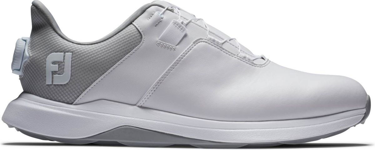 Footjoy ProLite BOA Vandtætte Herre Golfsko Uden Spikes - White/White/Grey - Str. 40 1/2 Normal