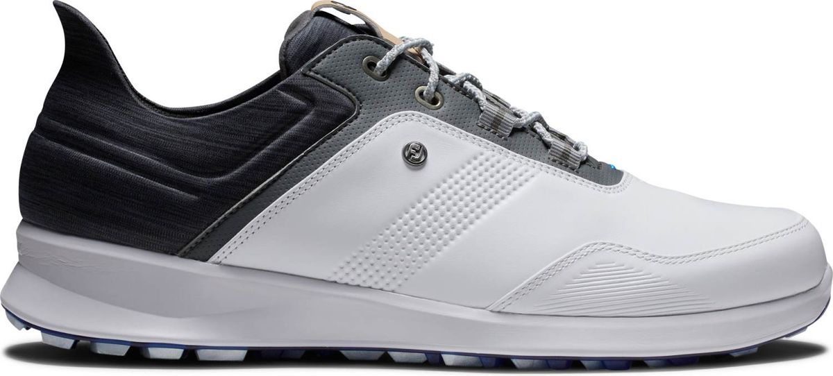 Footjoy Stratos (2023) Vandtætte Herre Golfsko Uden Spikes - White/Black/Iron - Str. 39 Bred