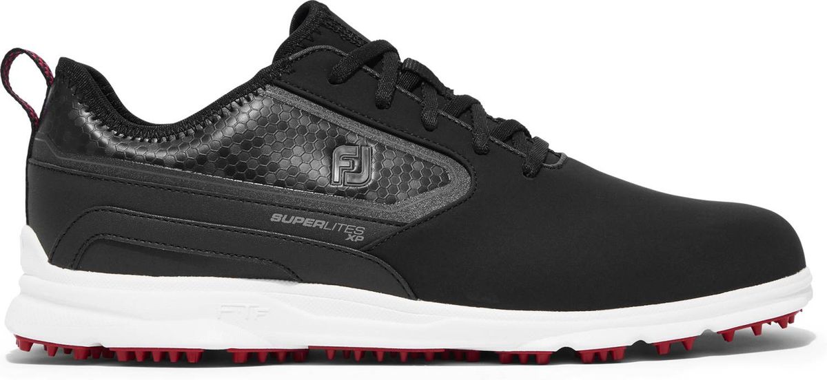 Footjoy Superlites XP (2022) Vandtætte Herre Golfsko Uden Spikes - Black/White/Red - Str. 40 1/2 Normal