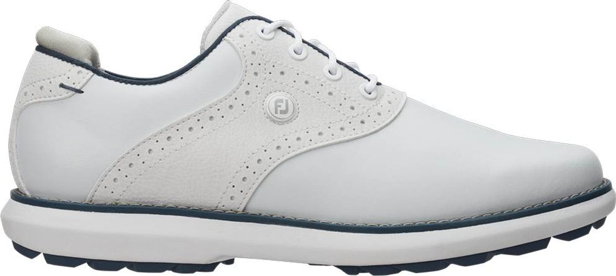 Footjoy Traditions Vandtætte Dame Golfsko Uden Spikes - White/Blue/Grey - Str. 37 Bred